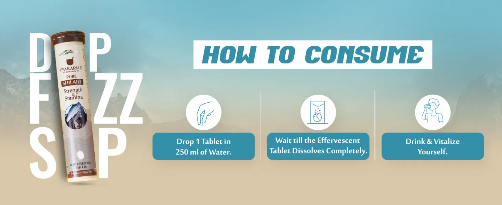 Upakarma Shilajit Effervecent 20 tablets